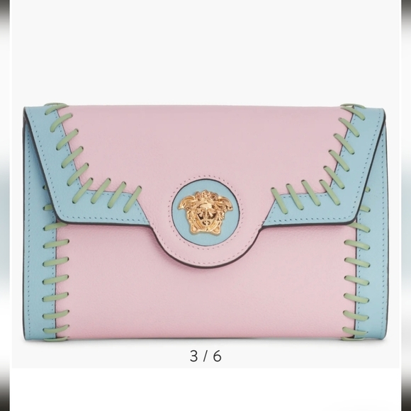 Versace La Medusa Two-Tone Leather Crossbody Bag NWT - Picture 2 of 15